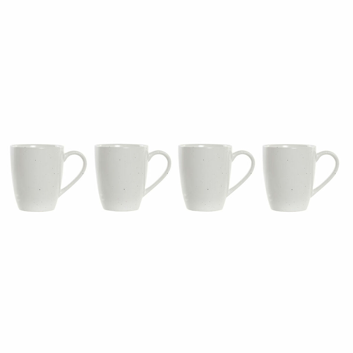 Set di 4 Tazze Mug DKD Home Decor Bianco Naturale Legno d