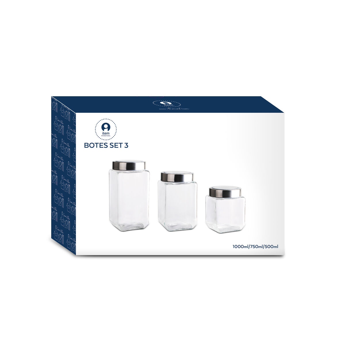 Set di 3 Barattoli DKD Home Decor 750 ml 8,5 x 8,5 x 18 cm - Immagine 4