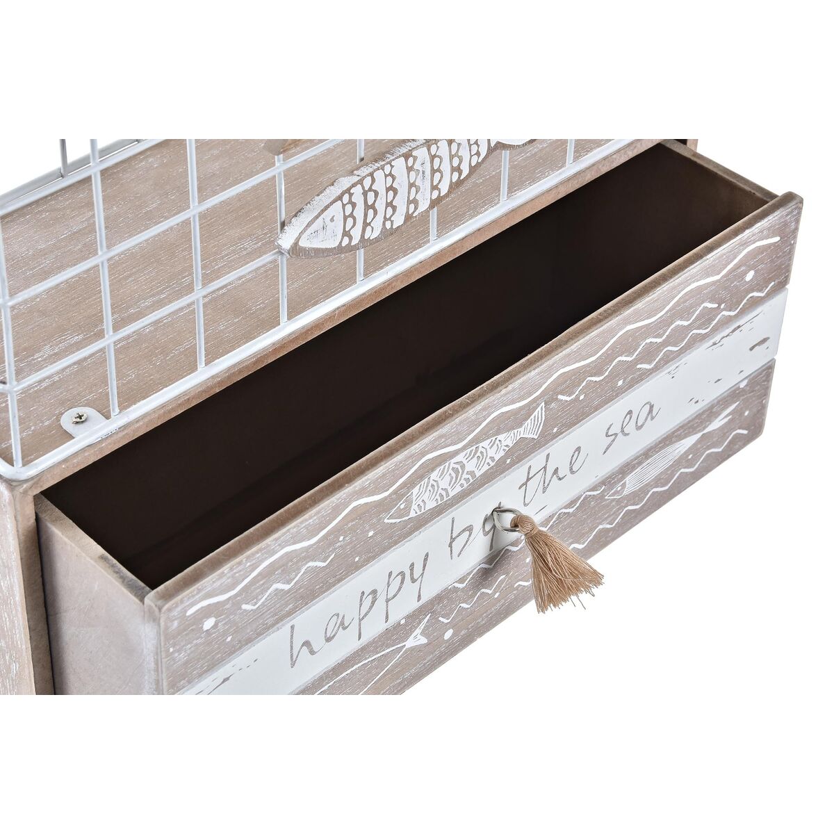 Mortaio da cucina DKD Home Decor Legno Metallo 26,5 x 10,5 x 28,5 cm Pesci - Immagine 3