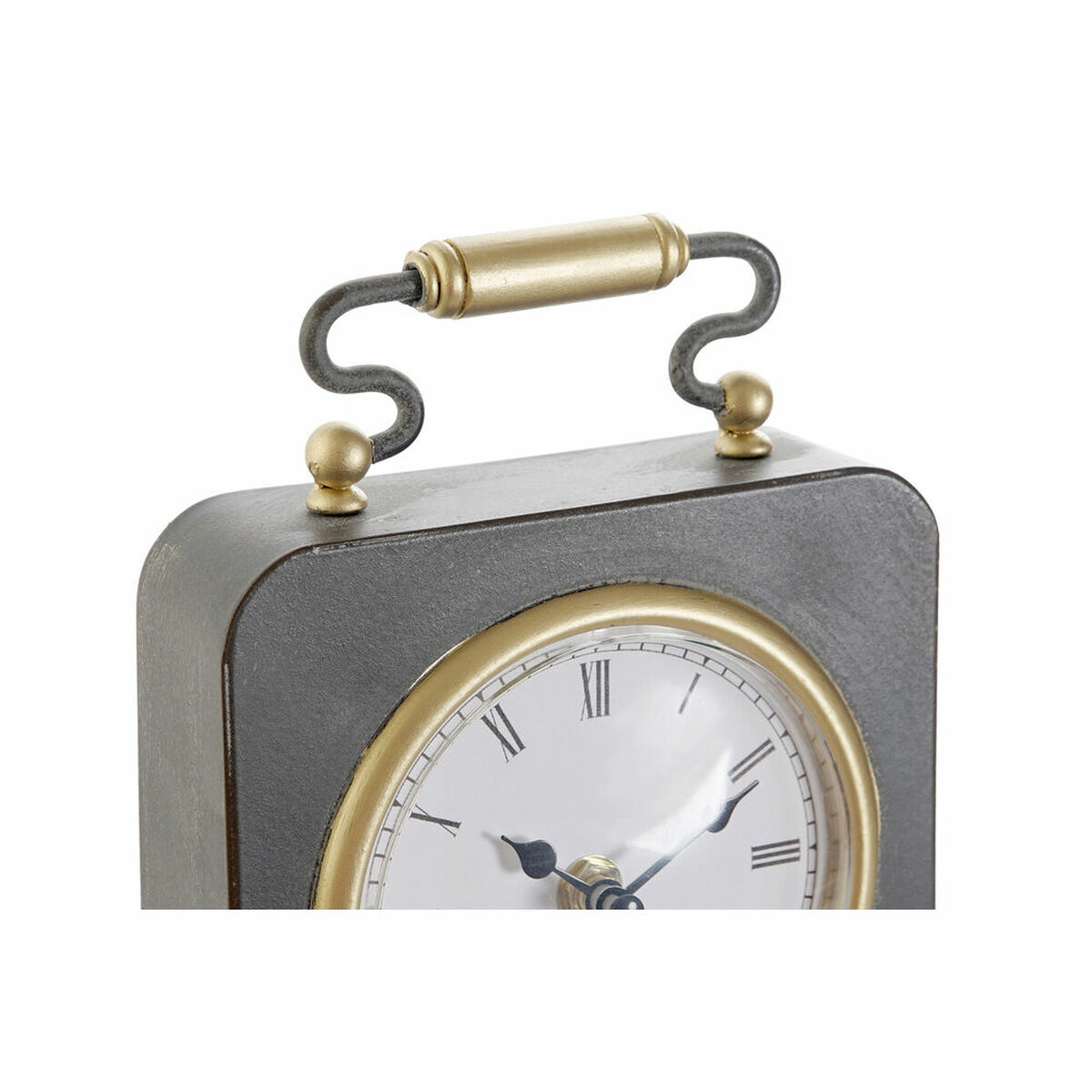 Orologio da Tavolo DKD Home Decor Nero Dorato Argentato (2 Unità) - Immagine 3