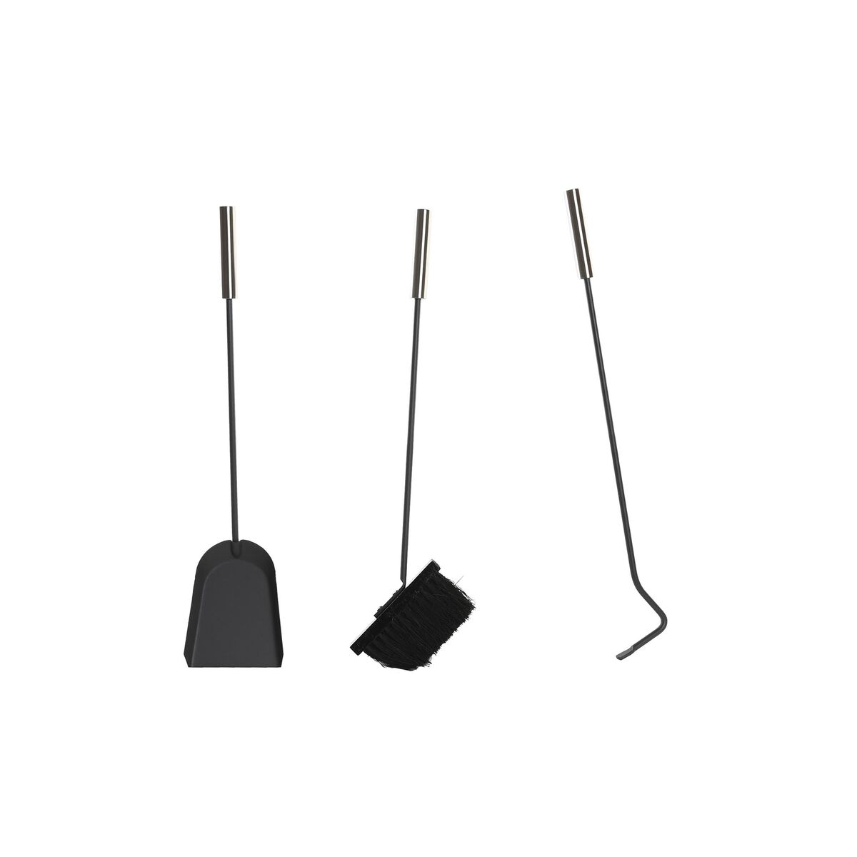 Utensili da Camino DKD Home Decor Nero Acciaio inossidabile (23 x 16 x 61 cm) - Immagine 3