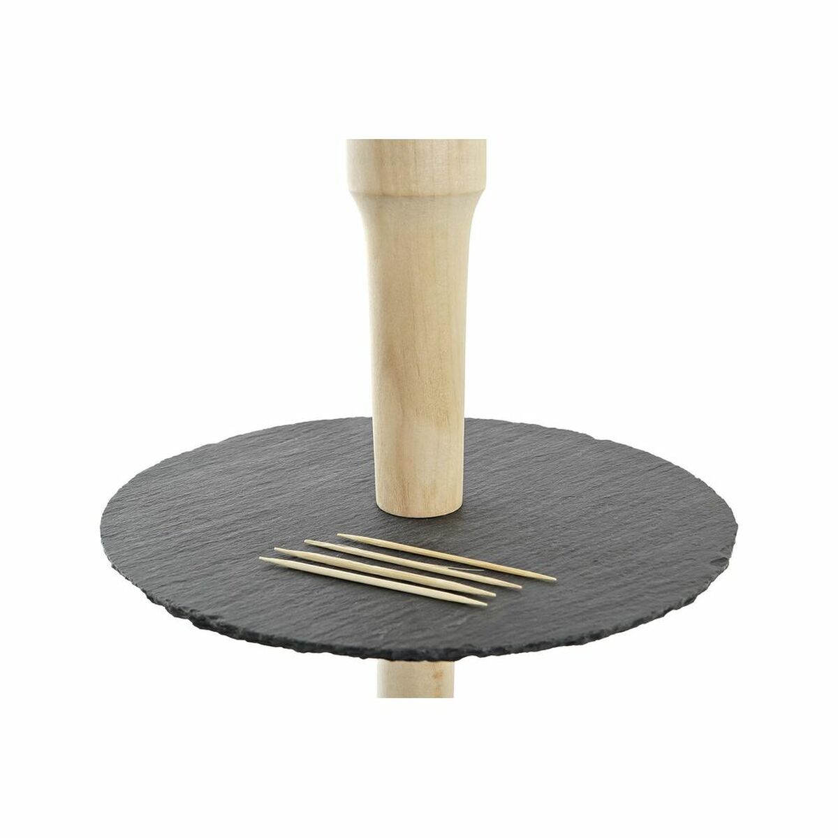 Vassoio per aperitivi DKD Home Decor Stand a 3 piani Bambù Lavagna 28 x 28 x 39,5 cm - Immagine 3