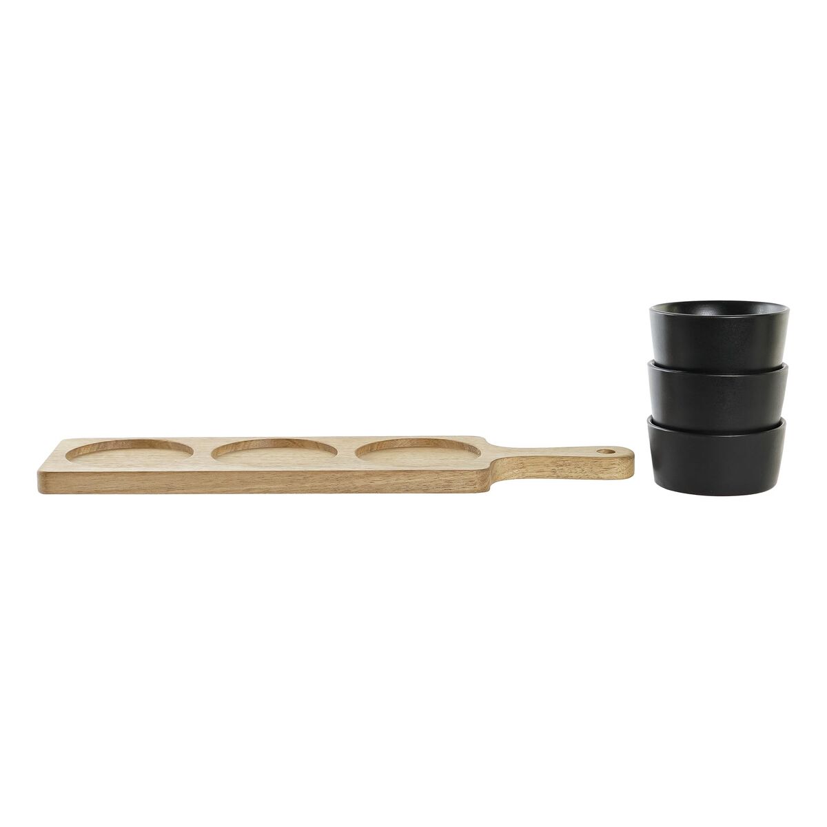 Vassoio per aperitivi DKD Home Decor Nero Naturale Acacia Gres 38 x 10 x 5,2 cm - Immagine 3