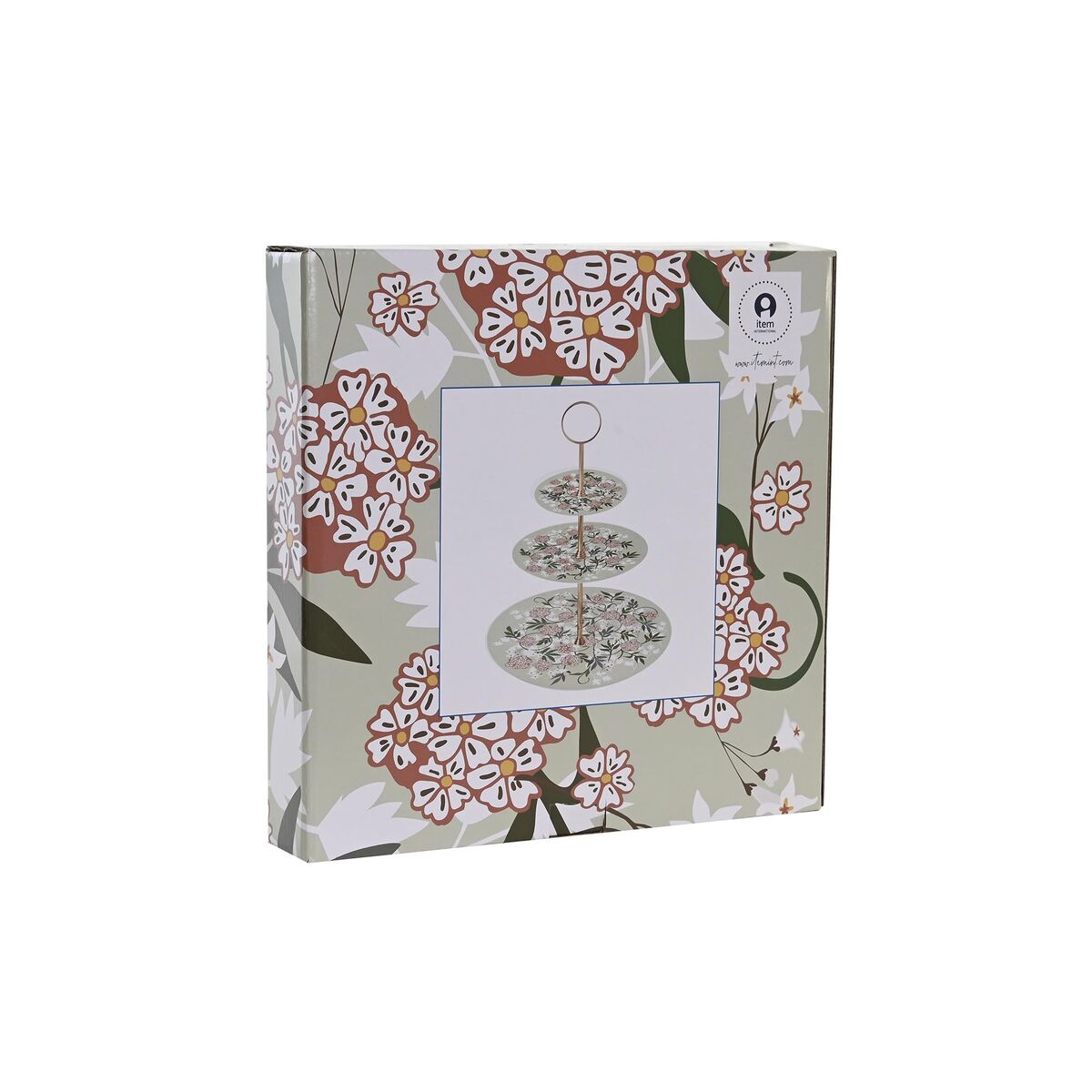 Portafrutta DKD Home Decor Verde Beige Metallo Porcellana Tradizionale 27 x 27 x 34 cm - Immagine 4