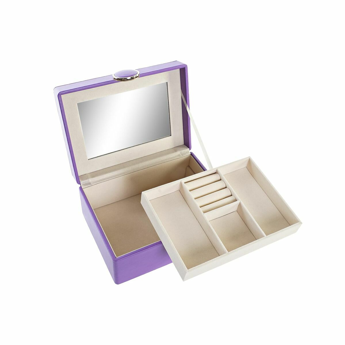 Scatola-Portagioie DKD Home Decor Lilla Legno MDF 17 x 13 x 8,5 cm