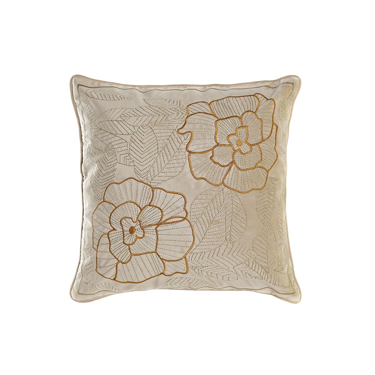 Cuscino DKD Home Decor Dorato 45 x 10 x 45 cm Fiori