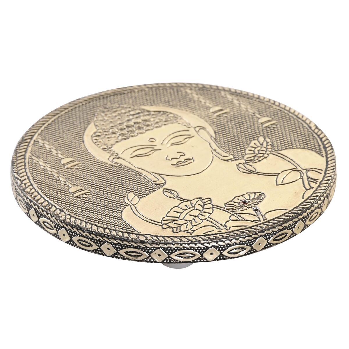 Bruciatore di essenze DKD Home Decor Legno Alluminio Buddha Arabo Ø 10 cm