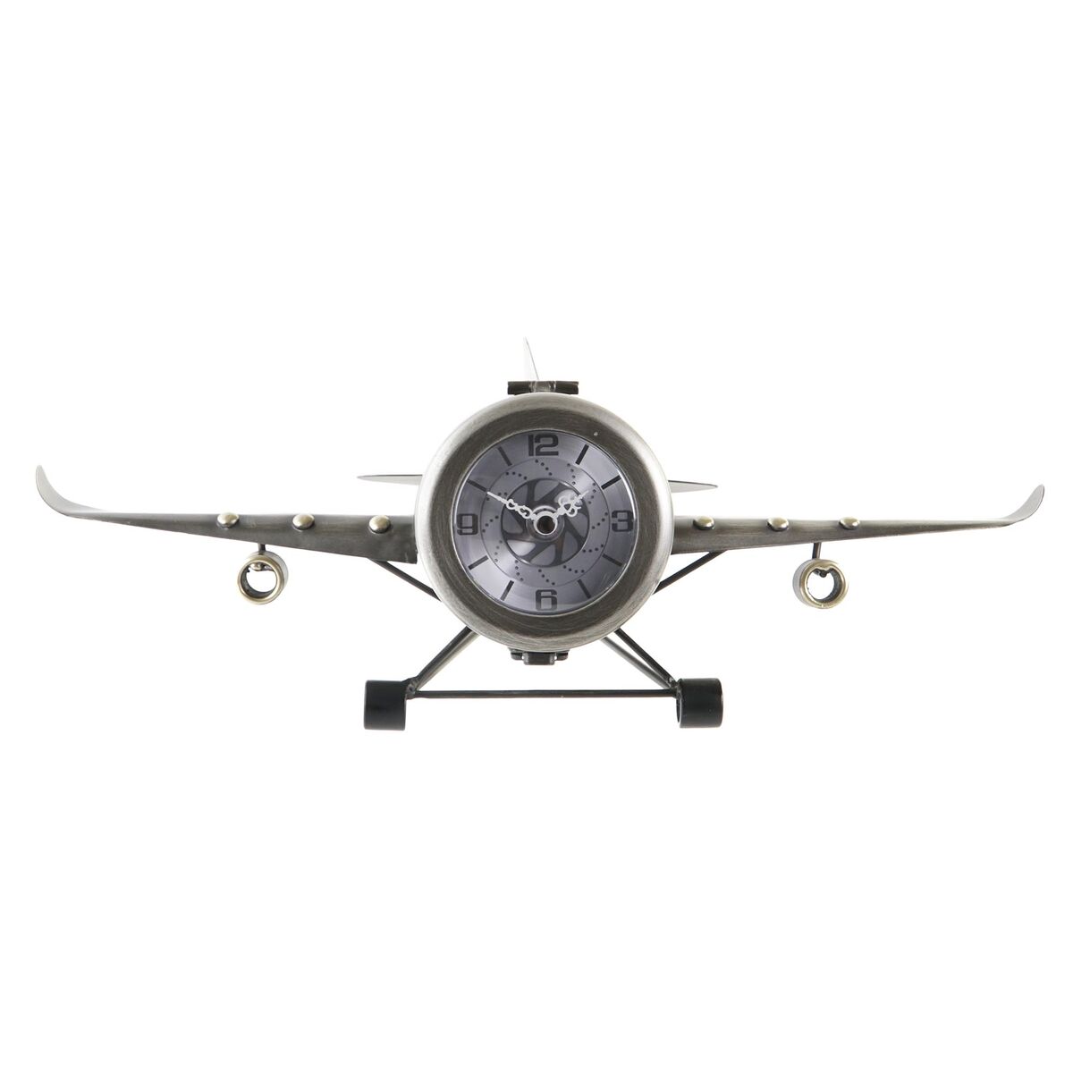 Orologio da Tavolo DKD Home Decor Dorato Argentato Aereo (2 Unità) - Immagine 2