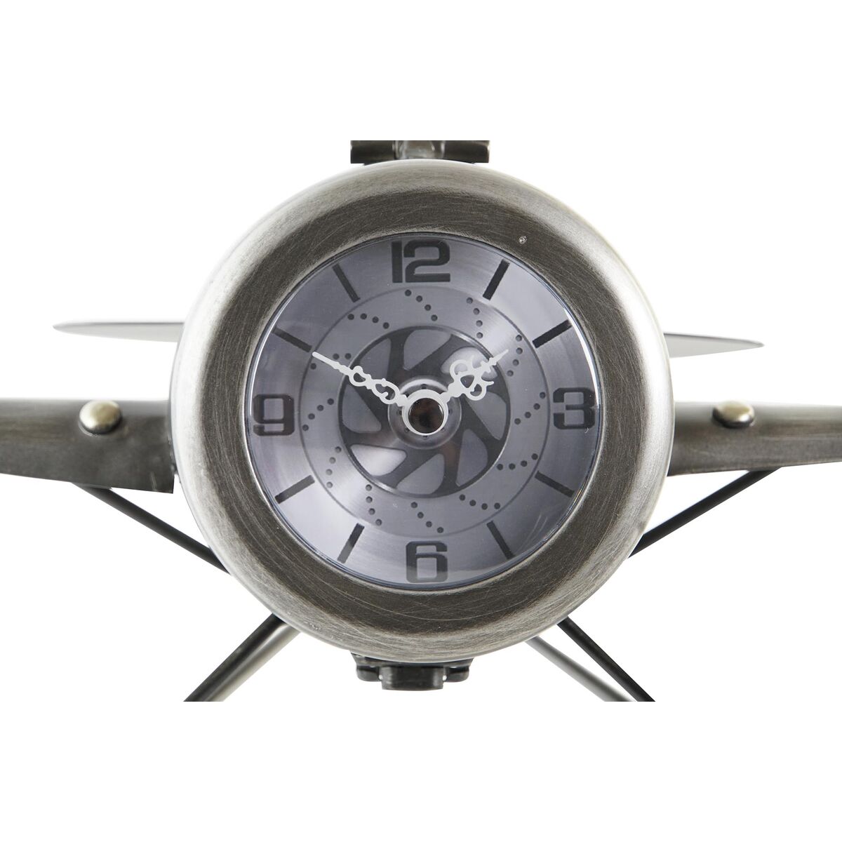 Orologio da Tavolo DKD Home Decor Dorato Argentato Aereo (2 Unità) - Immagine 3