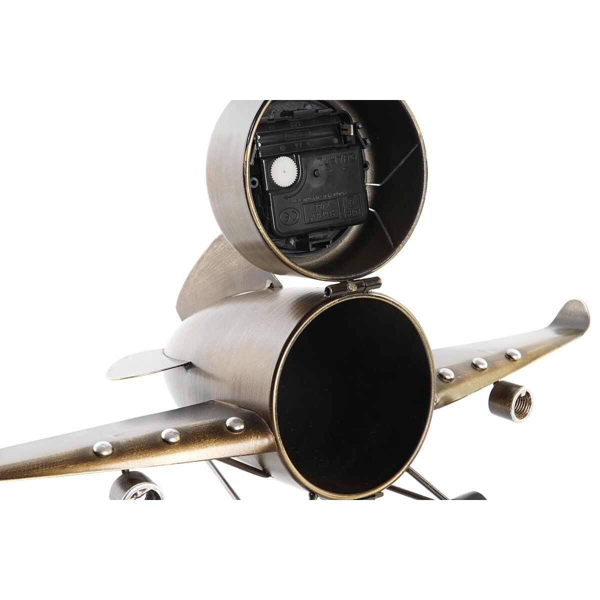 Orologio da Tavolo DKD Home Decor Dorato Argentato Aereo (2 Unità) - Immagine 6