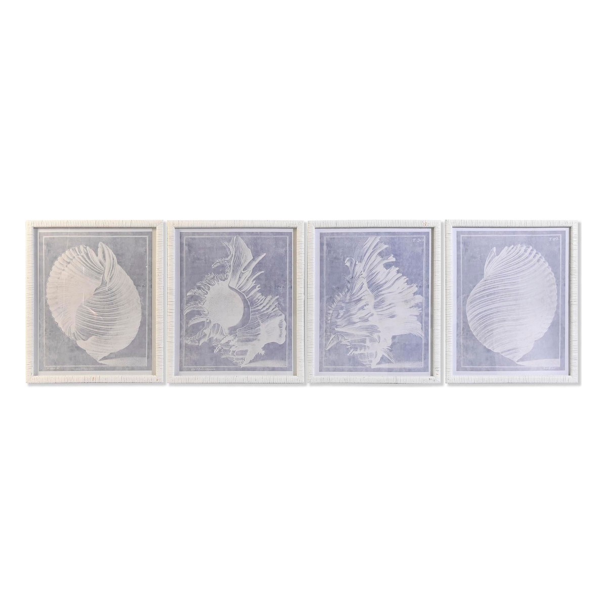 Quadro DKD Home Decor Cristallo Rattan 50 x 2 x 60 cm 50 x 60 x 2,5 cm Conchiglia