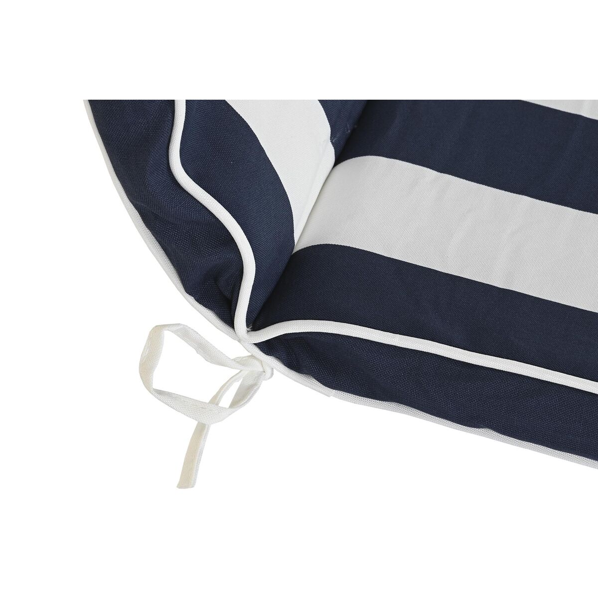 Cuscino DKD Home Decor Bianco Blu Marino Righe 42 x 4 x 115 cm - Immagine 3
