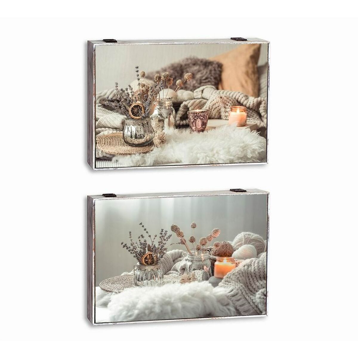 Scatola Decorativa DKD Home Decor Multicolore Legno MDF Spa Contatore (2 Unità)