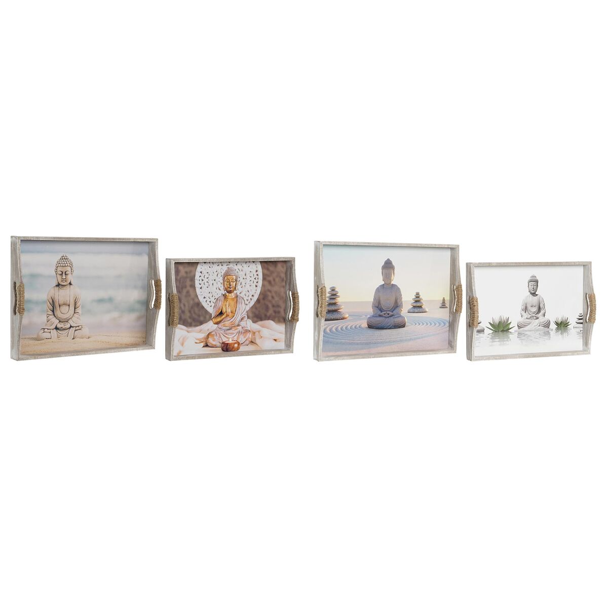 Set di Vassoi DKD Home Decor 40 x 30 x 6 cm Legno MDF (2 Unità) - Immagine 4