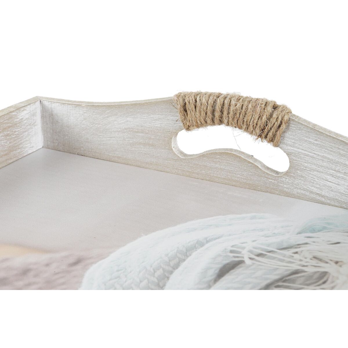 Set di Vassoi DKD Home Decor Beige 40 x 30 x 6 cm Legno MDF (2 Unità) - Immagine 2