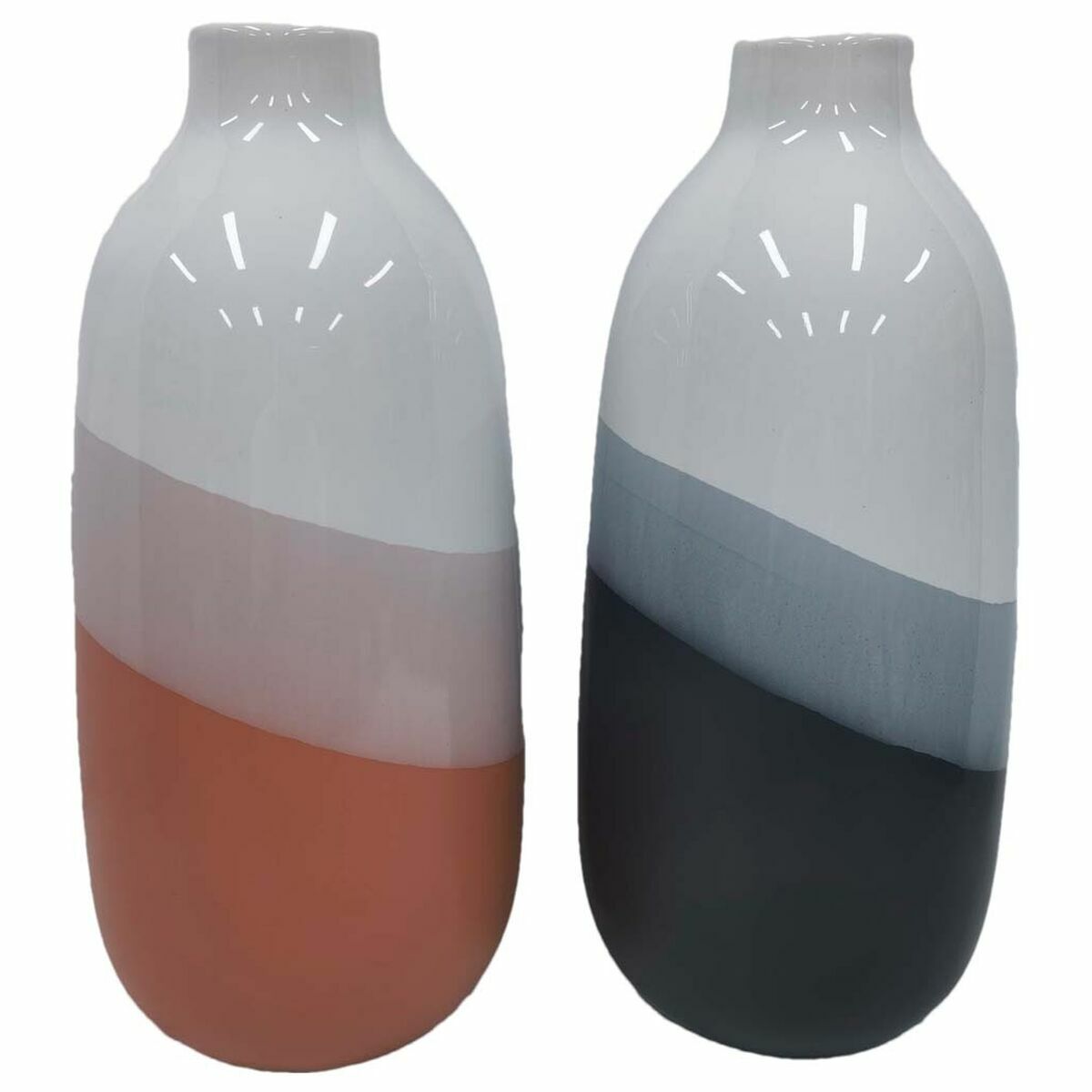 Vaso DKD Home Decor 13 x 13 x 29 cm Tricolore Dolomite (2 Unità) - Immagine 1