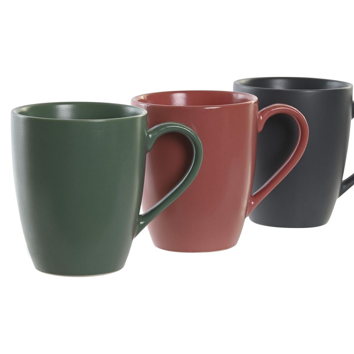 Set di 4 Tazze Mug DKD Home Decor Verde Rosa Grigio scuro Gres 300 ml 19 x 13 x 31 cm - Immagine 3