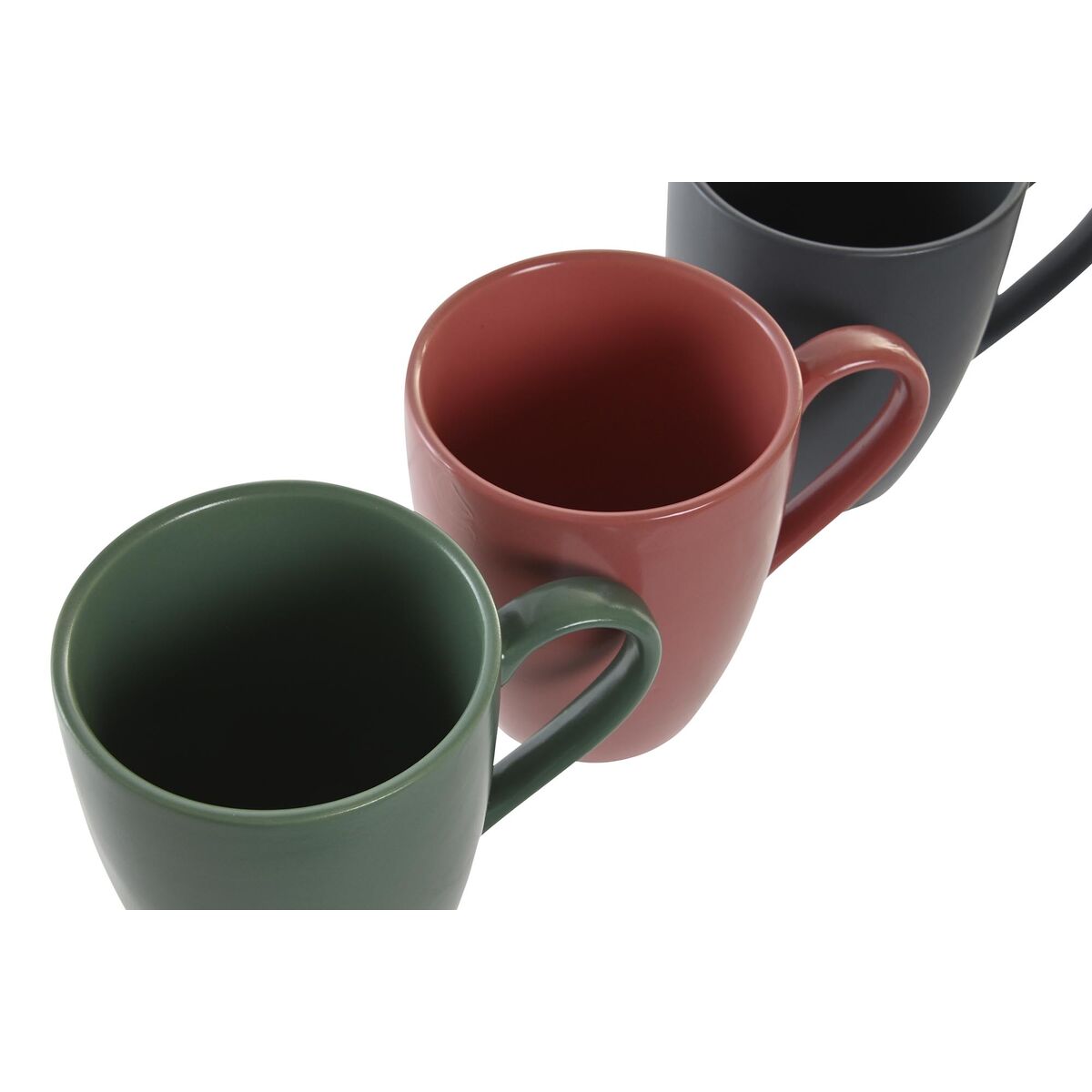 Set di 4 Tazze Mug DKD Home Decor Verde Rosa Grigio scuro Gres 300 ml 19 x 13 x 31 cm - Immagine 2
