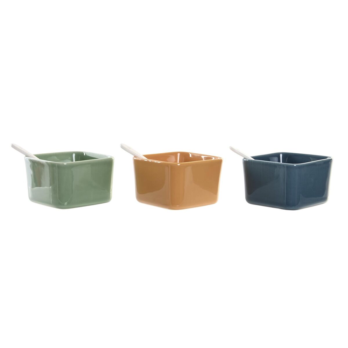 Set da Aperitivo DKD Home Decor Porcellana Multicolore Bambù 8 Pezzi (30 x 30 x 6 cm) - Immagine 2
