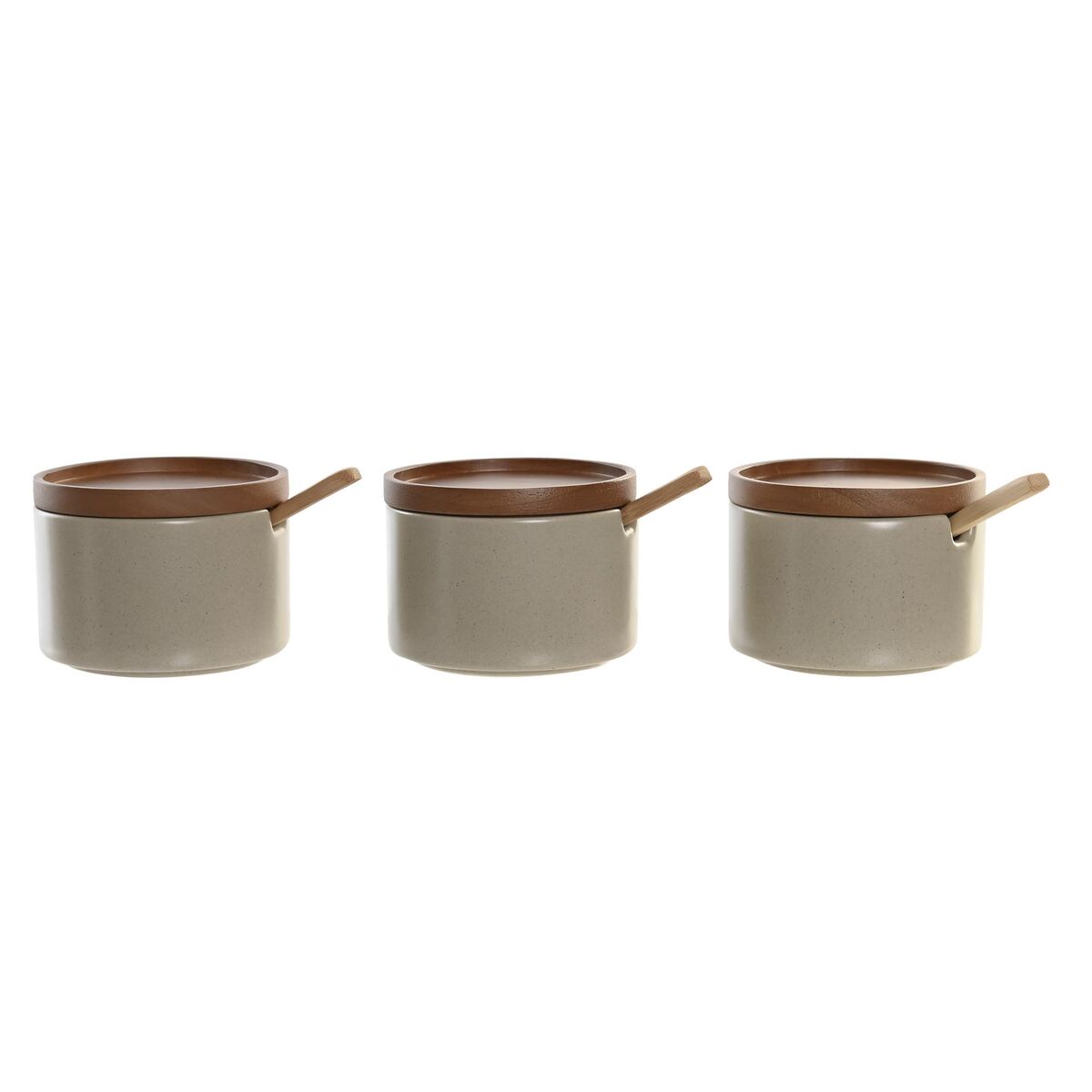 Portazucchero DKD Home Decor Marrone Beige Legno d'albero della gomma 29 x 10 x 7 cm - Immagine 2