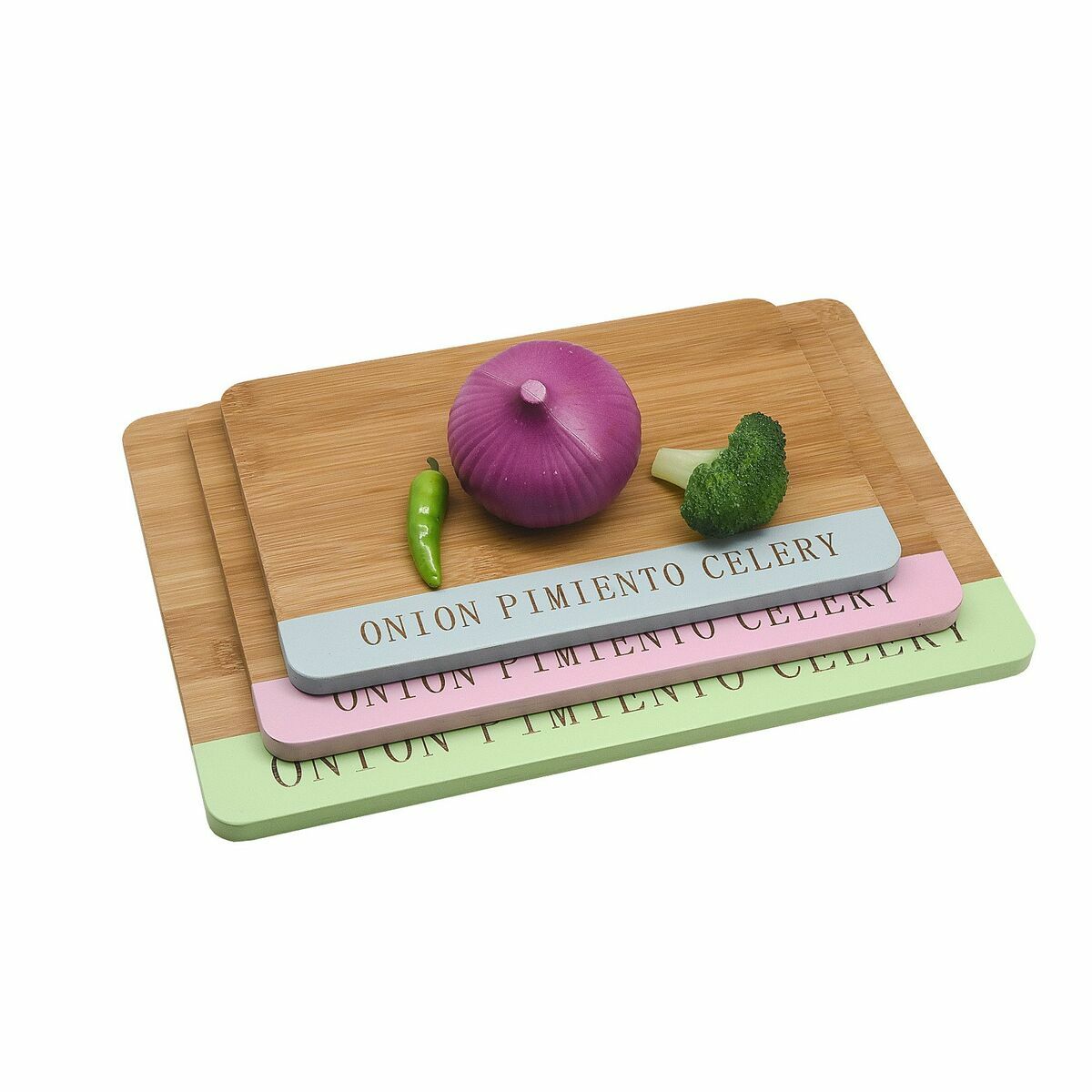 Tagliere DKD Home Decor Azzurro Verde Rosa Bambù 33,5 x 22,4 x 1,2 cm - Immagine 4