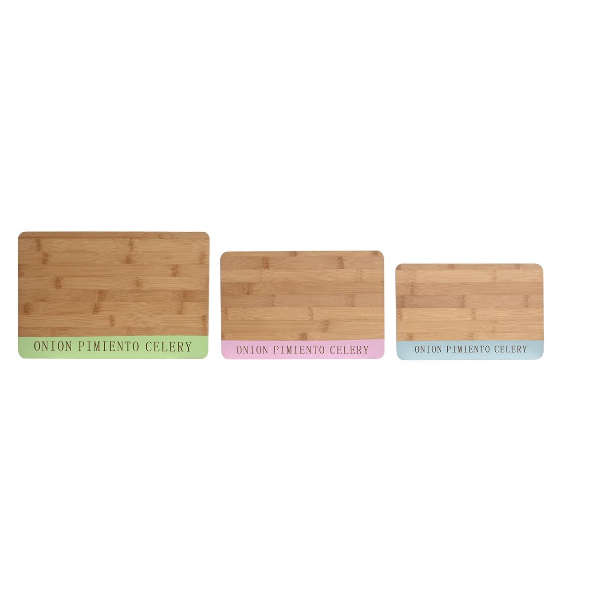 Tagliere DKD Home Decor Azzurro Verde Rosa Bambù 33,5 x 22,4 x 1,2 cm - Immagine 3