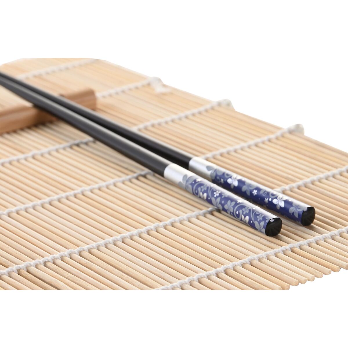 Set per Sushi DKD Home Decor 14,5 x 14,5 x 31 cm Nero Azzurro Gres Orientale (16 Pezzi) - Immagine 3