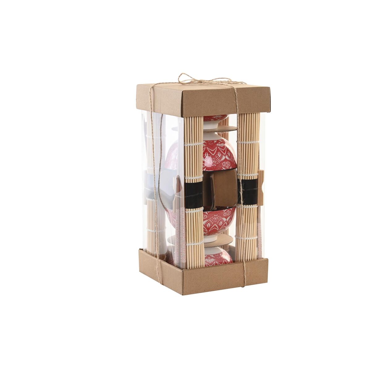 Set per Sushi DKD Home Decor 14,5 x 14,5 x 31 cm Fucsia Mandala Gres Orientale (16 Pezzi) - Immagine 4