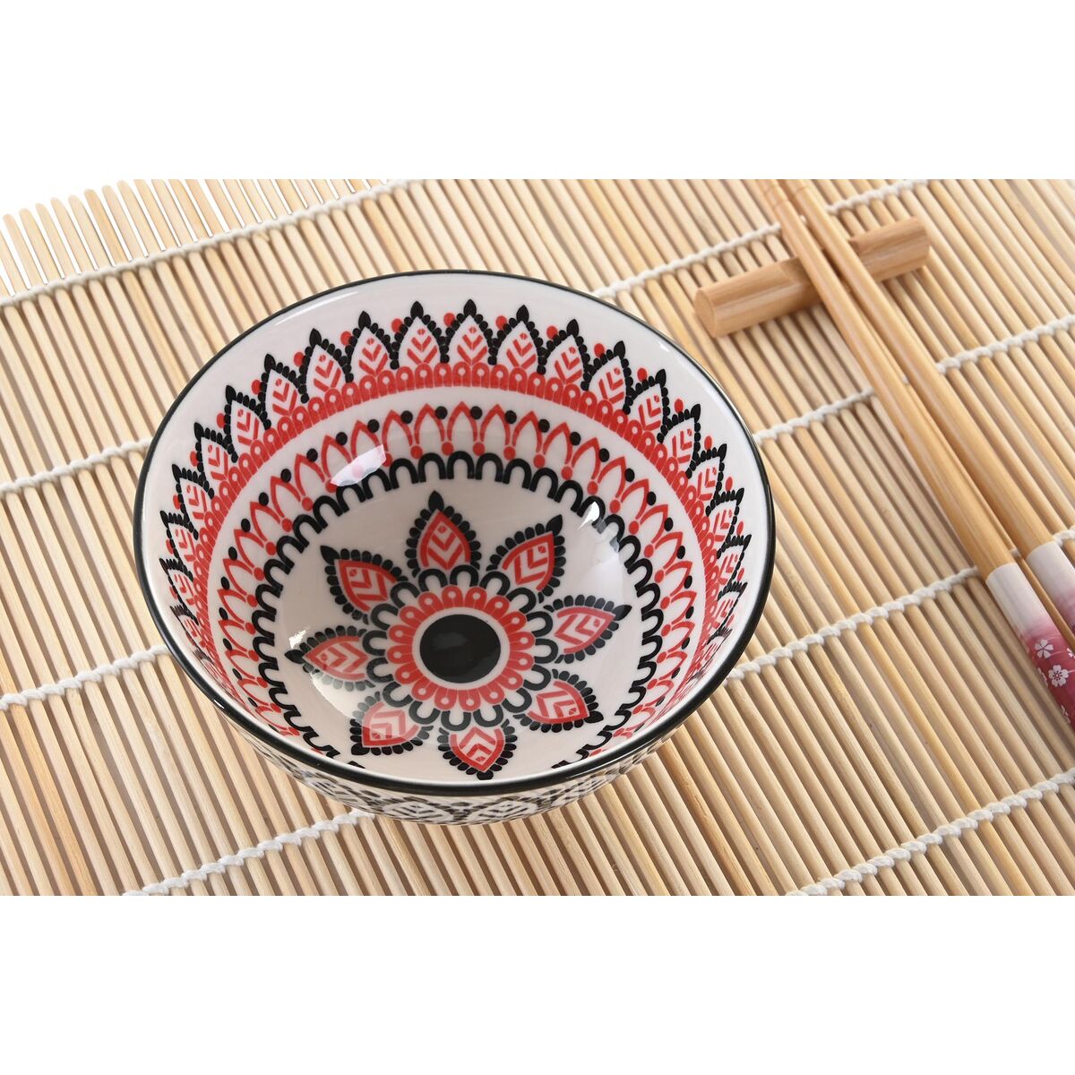 Set per Sushi DKD Home Decor 14,5 x 14,5 x 31 cm Multicolore Mandala Gres Orientale (16 Pezzi) - Immagine 4