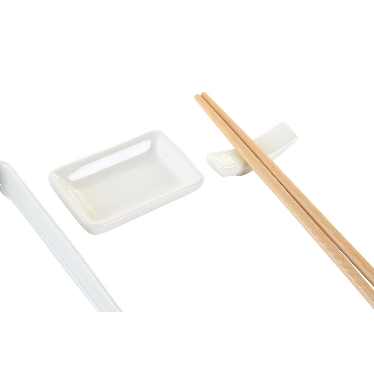 Set per Sushi DKD Home Decor 24 x 7 x 2 cm Naturale Bianco Gres Orientale - Immagine 3
