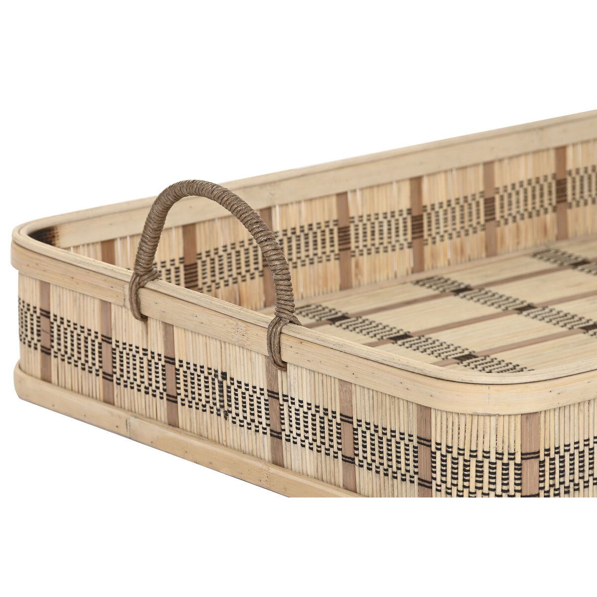 Set di Vassoi DKD Home Decor Marrone Chiaro Bambù 54 x 43 x 9 cm (3 Unità) (2 Unità) - Immagine 3