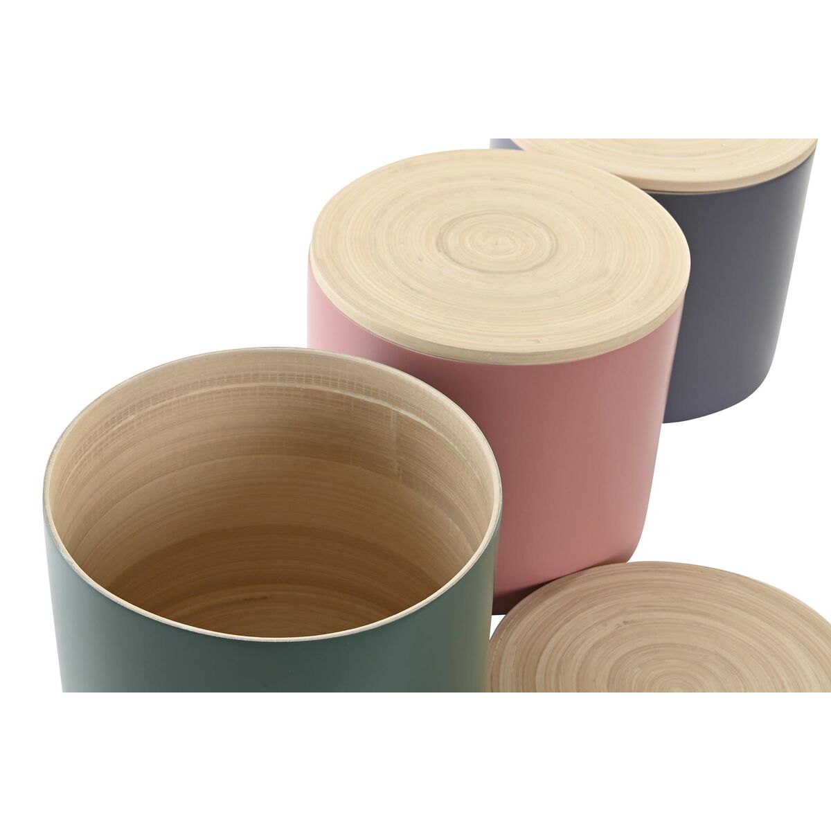 Barattolo DKD Home Decor Bambù 2,6 L 18 x 18 x 16 cm (3 Unità) - Immagine 2