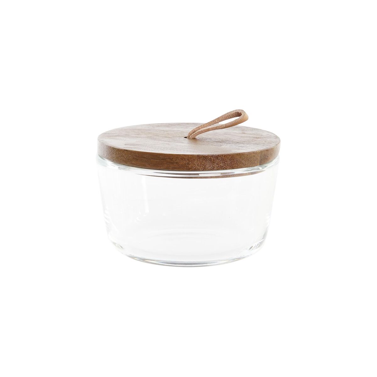 Set di 2 Barattoli DKD Home Decor 20,5 x 10,5 x 7 cm Cristallo Marrone Trasparente Acacia 240 ml - Immagine 2