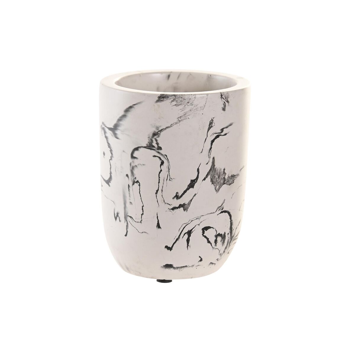 Bicchiere DKD Home Decor Bianco Nero Cemento 7 X 7 X 9,5 CM