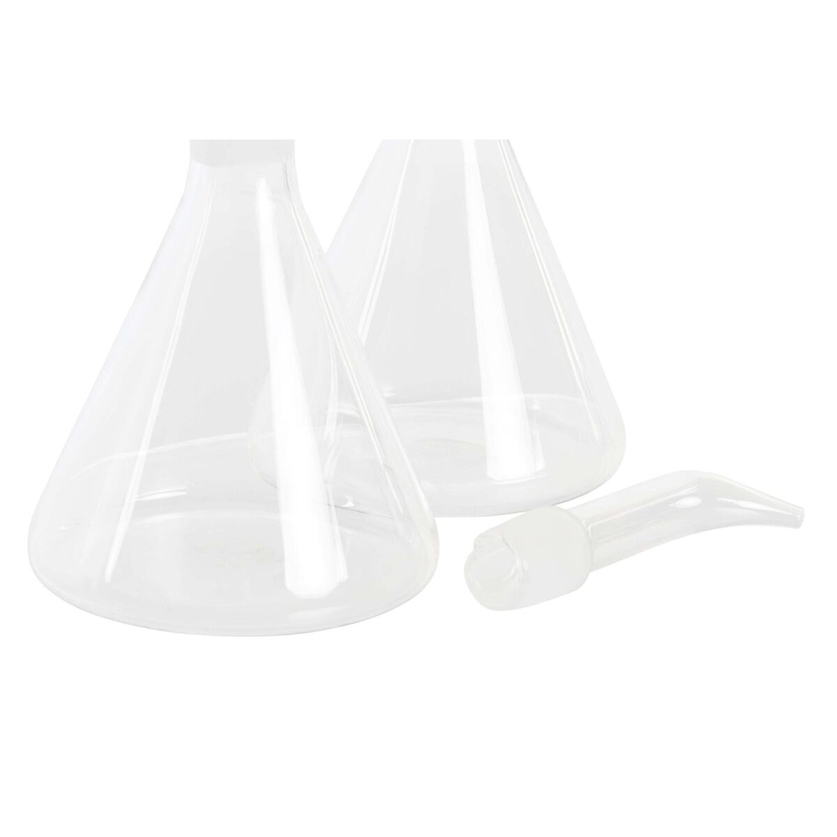 Set olio e aceto DKD Home Decor 200 ml 19,5 x 10 x 23,5 cm Metallo Trasparente 2 Unità Vetro Borosilicato - Immagine 2