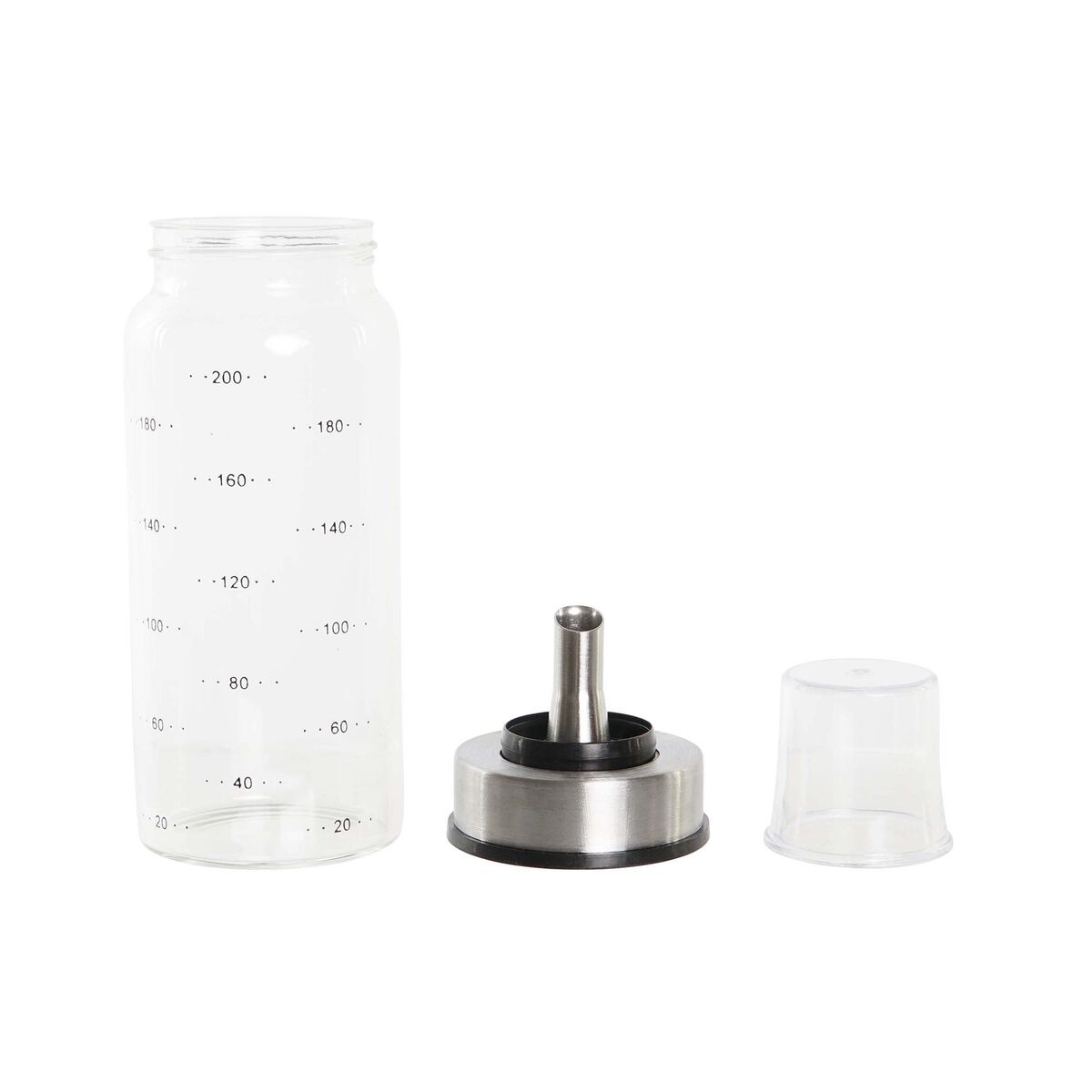 Oliera DKD Home Decor 200 ml 6 x 6 x 16,5 cm Trasparente Acciaio inossidabile Vetro Borosilicato - Immagine 2