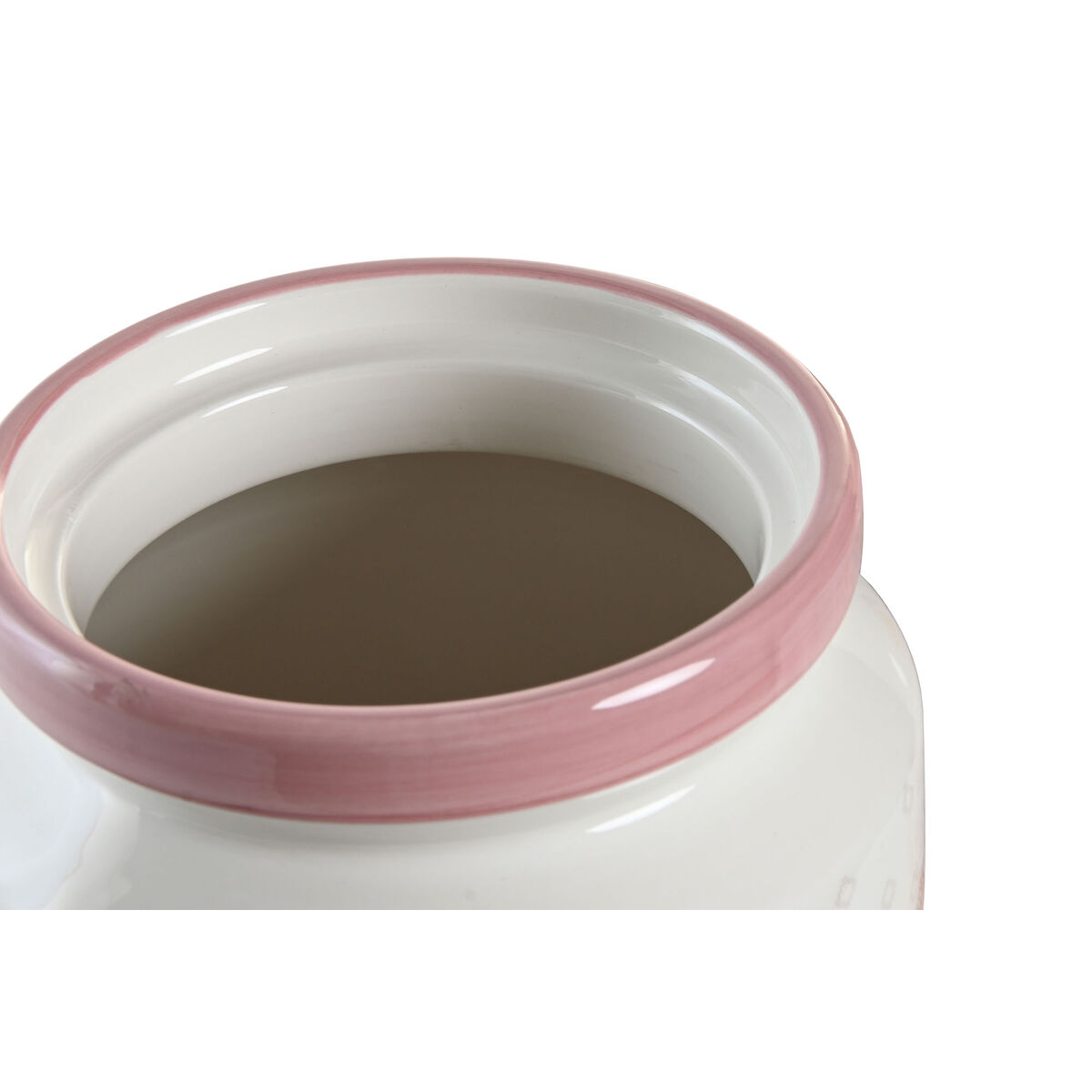 Barattolo DKD Home Decor 15,5 x 15,5 x 21 cm Rosa Bianco Dolomite - Immagine 3