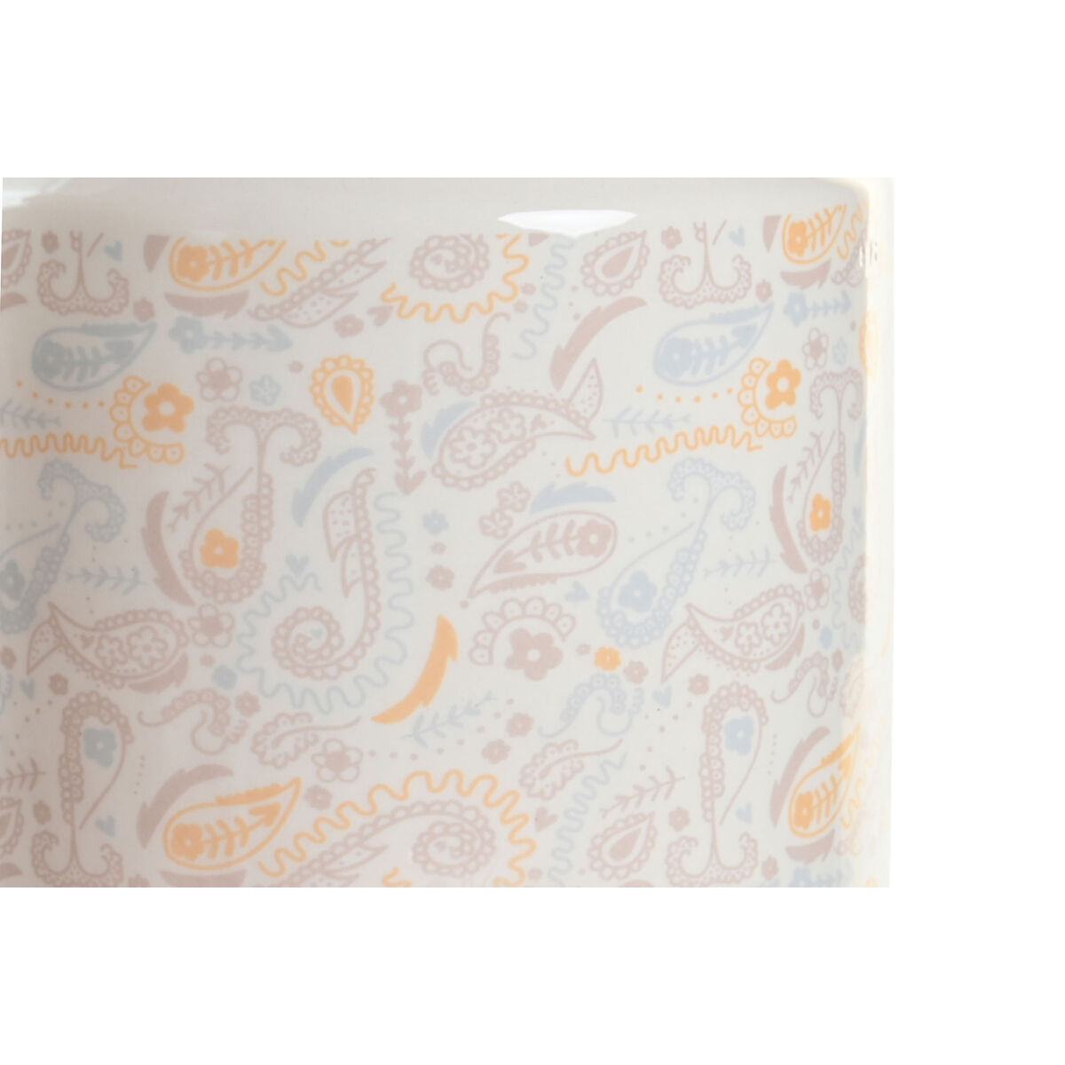 Barattolo DKD Home Decor 15 x 15 x 21 cm Bianco Giallo Dolomite Shabby Chic - Immagine 3