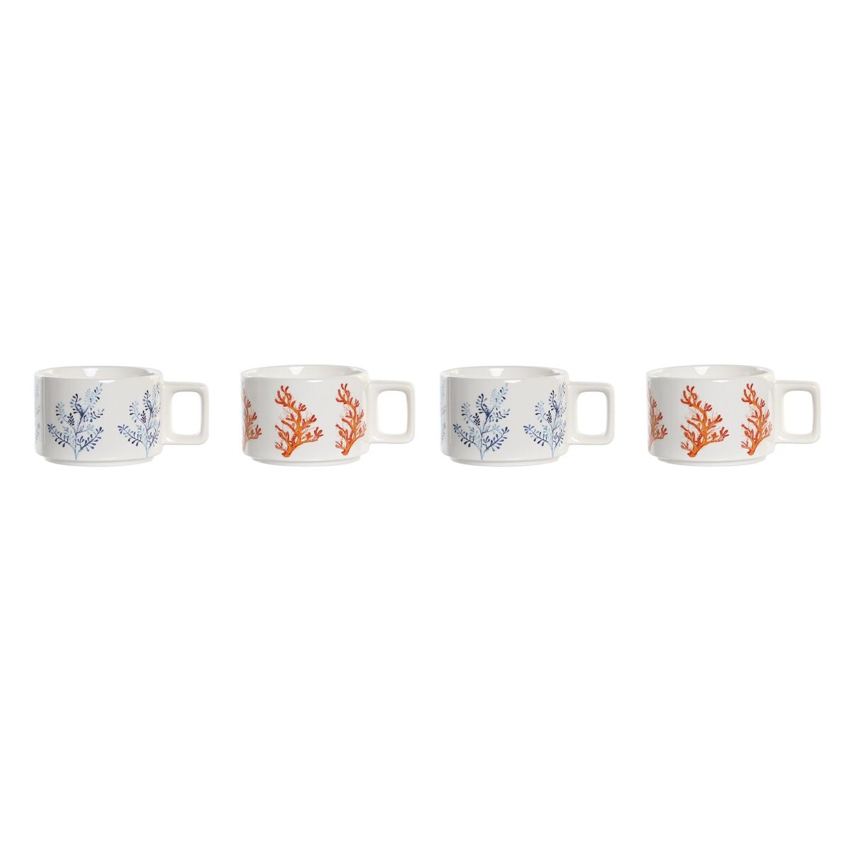 Set di Tazze da Caffè DKD Home Decor Azzurro Fucsia Metallo Dolomite 260 ml - Immagine 2