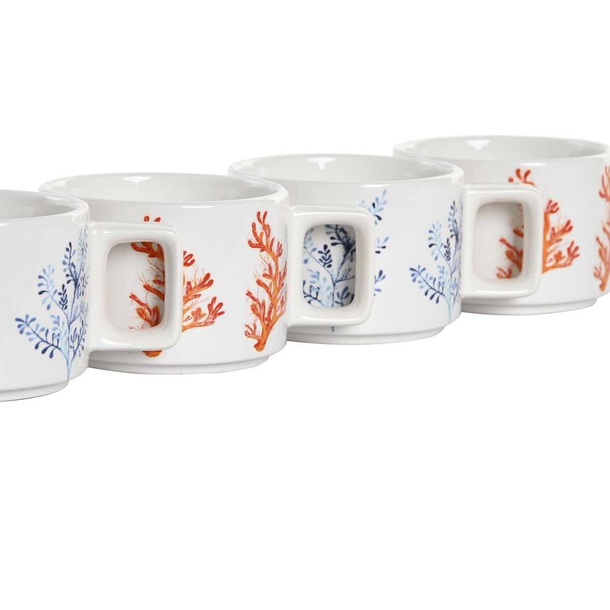 Set di Tazze da Caffè DKD Home Decor Azzurro Fucsia Metallo Dolomite 260 ml - Immagine 3