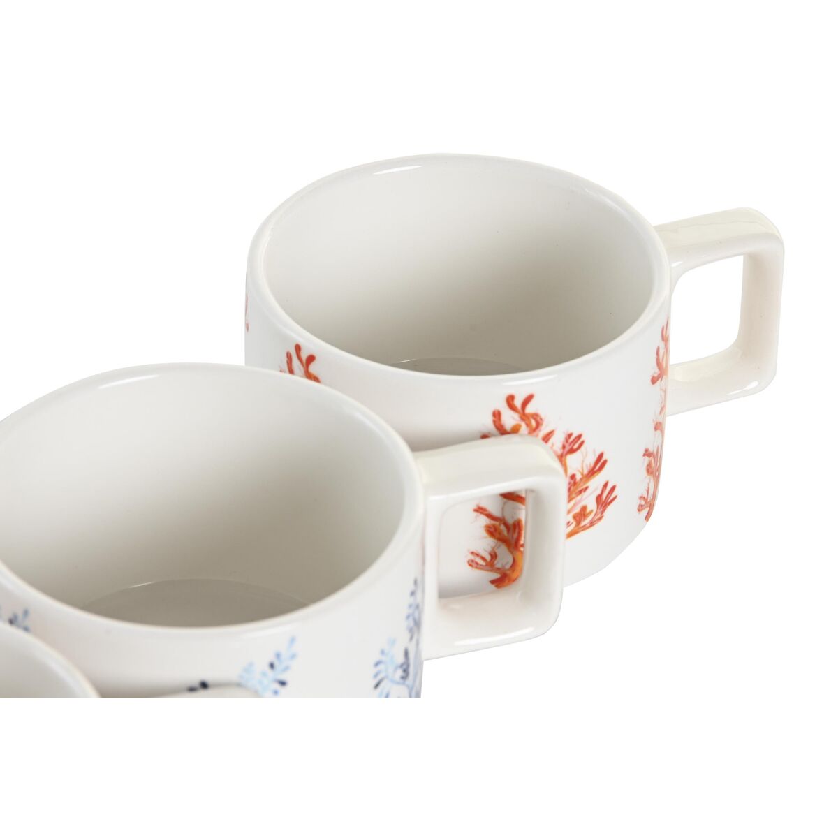Set di Tazze da Caffè DKD Home Decor Azzurro Fucsia Metallo Dolomite 260 ml - Immagine 4
