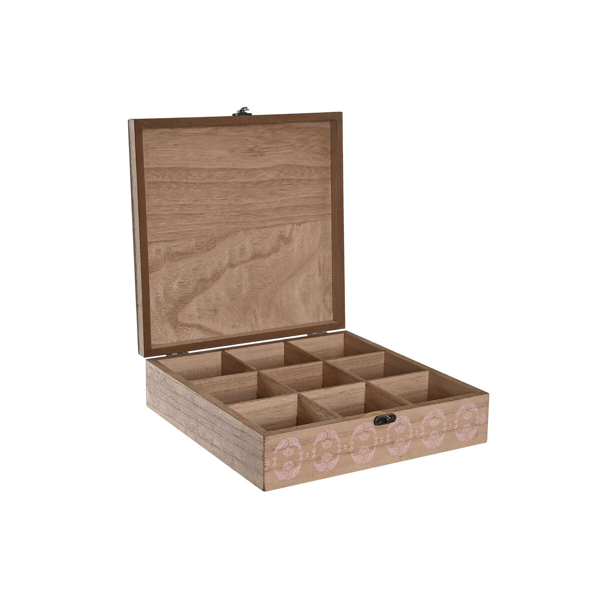 Scatola per Infusioni DKD Home Decor Cristallo Rosa Metallo Bianco 24 x 24 x 7 cm 3 Pezzi Legno MDF - Immagine 2