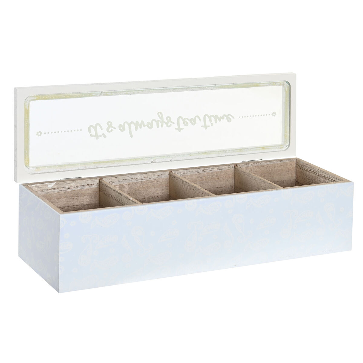 Scatola per Infusioni DKD Home Decor 30 x 9 x 8 cm Cristallo Azzurro Rosa 3 Pezzi Legno MDF - Immagine 2