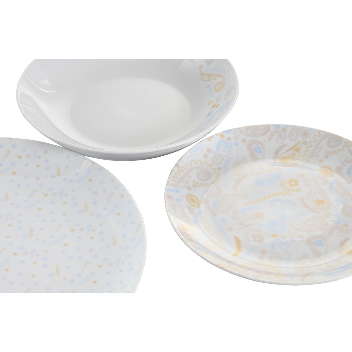 Set di Stoviglie DKD Home Decor Azzurro Bianco Rosa Porcellana 18 Pezzi 27 x 27 x 3 cm - Immagine 2