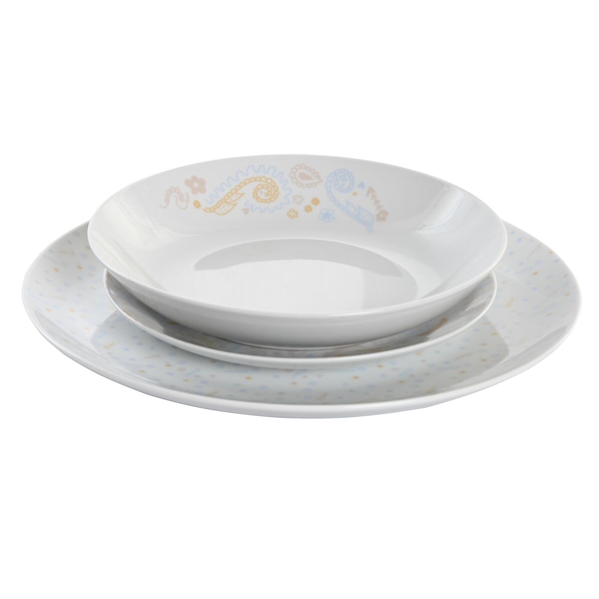 Set di Stoviglie DKD Home Decor Azzurro Bianco Rosa Porcellana 18 Pezzi 27 x 27 x 3 cm - Immagine 3