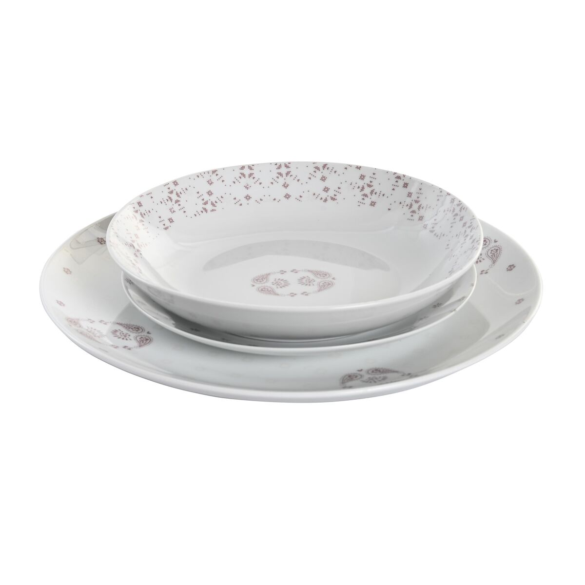 Set di Stoviglie DKD Home Decor Bianco Rosa Porcellana Scandi 18 Pezzi 27 x 27 x 3 cm - Immagine 3