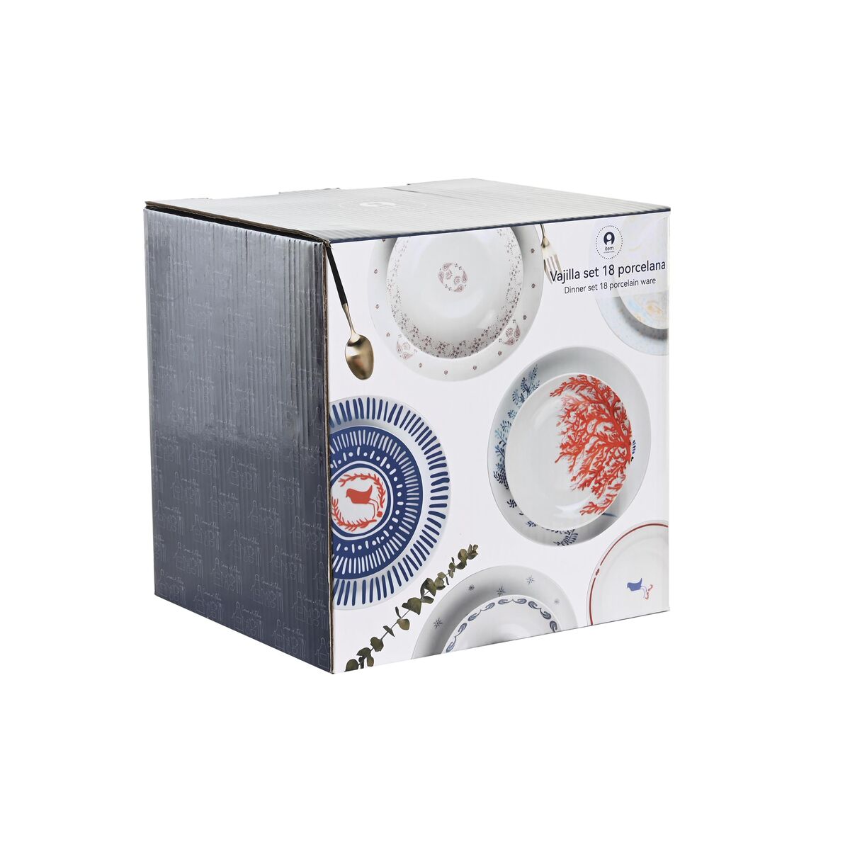 Set di Stoviglie DKD Home Decor Bianco Rosa Porcellana Scandi 18 Pezzi 27 x 27 x 3 cm - Immagine 4