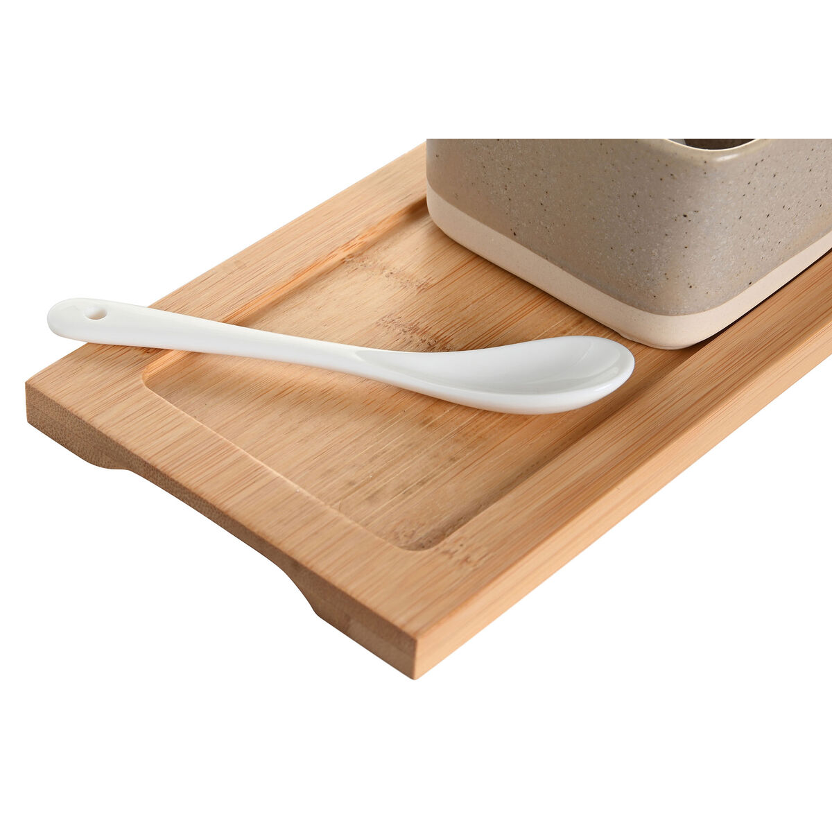 Set da Aperitivo DKD Home Decor 29 x 11,5 x 1,5 cm Porcellana Multicolore Bambù Scandinavo - Immagine 3
