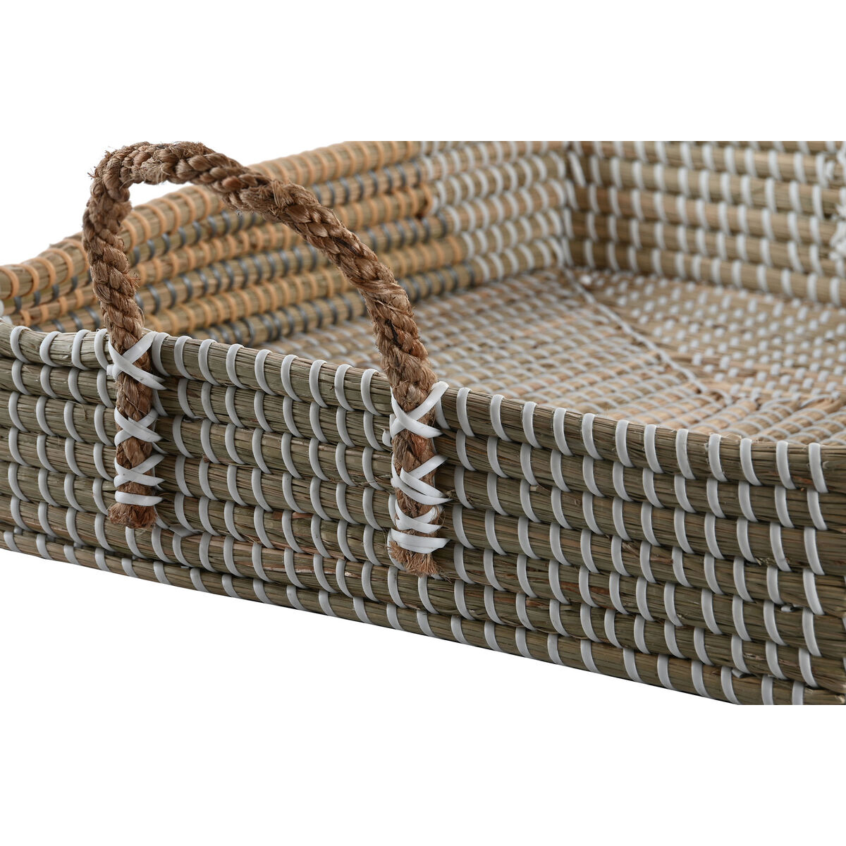 Set di Vassoi DKD Home Decor Giallo Naturale 48 x 38 x 15 cm 52 x 38 x 15 cm (2 Unità) - Immagine 2