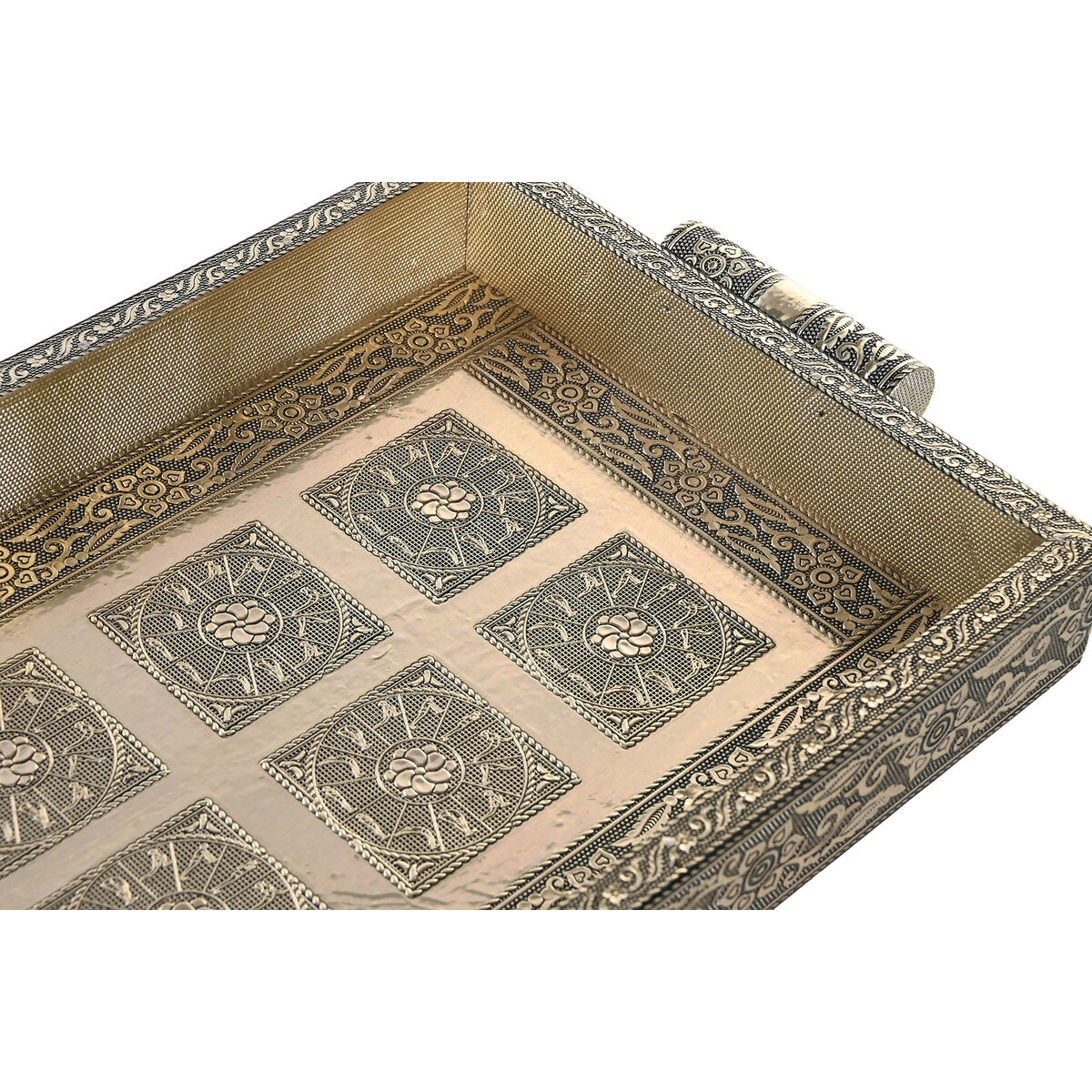 Vassoio DKD Home Decor Champagne Legno Metallo 36 x 22 x 4 cm - Immagine 2